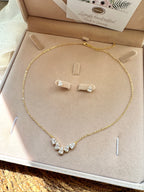 Gold Zirkonia Schmuckset mit Mini-Ohrringen – filigranes Collier | ONDEGO®