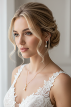 Brautschmuck Set Gold – Perle & Strass Kette und Ohrringe elegant | ONDEGO®