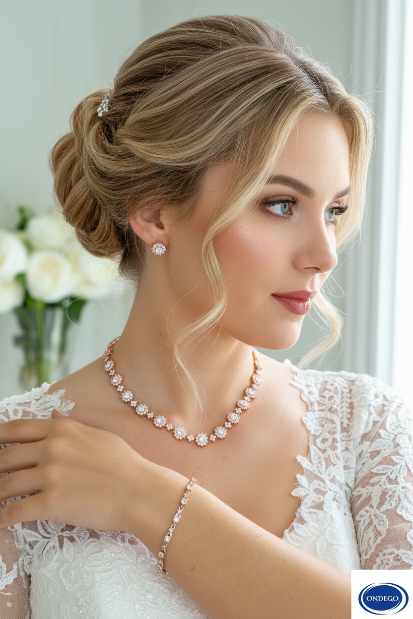 Roségold Zirkonia Schmuckset – elegantes 3-teiliges Set mit AAA+ Zirkonia | ONDEGO®