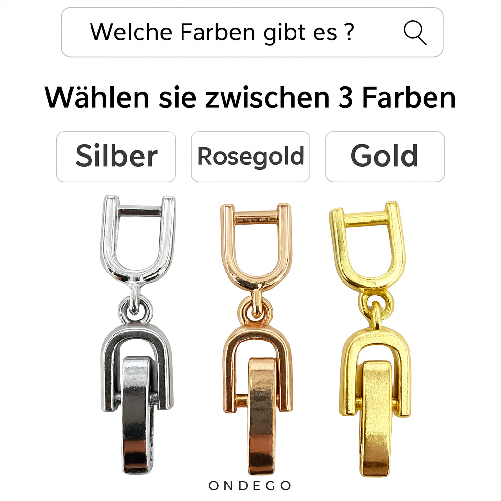 Schmuck Verlängerung – Klappverschluss Zwischenstück für Kette & Armband, Silber/Gold/Roségold | ONDEGO®