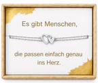 Freundschaftsarmband 2er Set Herz mit Geschenkbox – Gold oder Silber