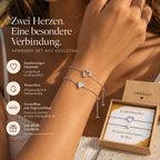 Freundschaftsarmband 2er Set Herz mit Geschenkbox – Gold oder Silber