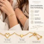 Freundschaftsarmband 2er Set Herz mit Geschenkbox – Gold oder Silber