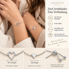 Freundschaftsarmband 2er Set Herz mit Geschenkbox – Gold oder Silber