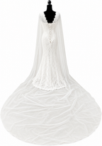 Cape Brautumhang IVORY – 3 m Kathedral-Brautschleier aus Softtüll für Hochzeit & Standesamt | ONDEGO®