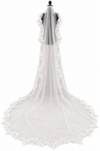 Brautschleier Ivory 3 Meter – Kathedrale Spitze Schleier lang Kirche | ONDEGO®