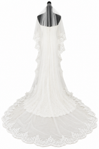 Brautschleier Ivory 3 Meter – Kathedrale Spitze Schleier lang Kirche | ONDEGO®