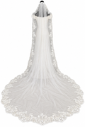 Brautschleier Ivory 3 Meter – Kathedrale Spitze Schleier Kirche | ONDEGO®
