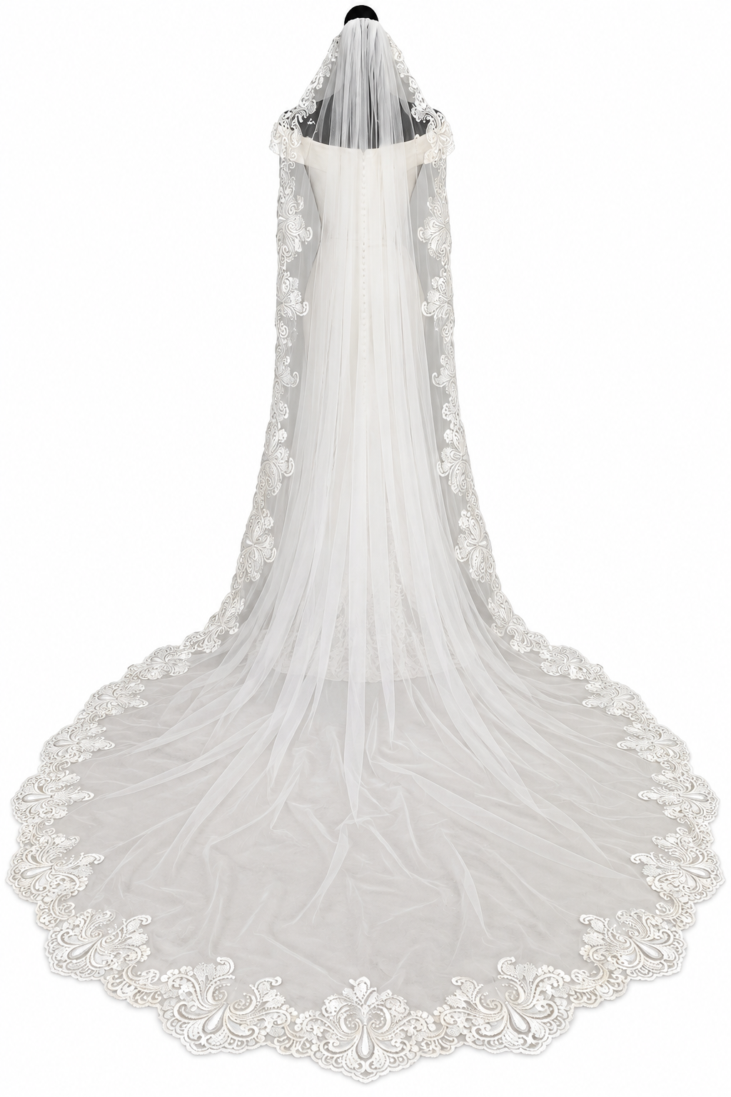 Brautschleier Ivory 3 Meter – Kathedrale Spitze Schleier Kirche | ONDEGO®
