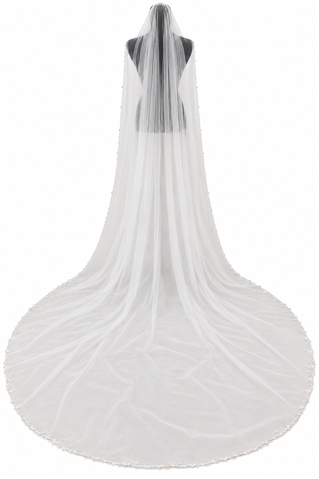 Perlen Kathedral Brautschleier Ivory 3 Meter – Glasschliffperlen Schleier mit Kamm | ONDEGO®
