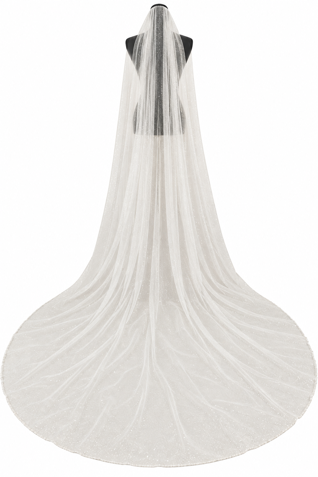 Glitzertüll Brautschleier Ivory 3 Meter – Extrem glitzernder Schleier für Kirche & Hochzeit | ONDEGO®