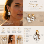 Edelstahl Ohrringe Gold Silber – Moderne Statement Ohrringe im Hammerschlag-Design | Damen Ohrstecker