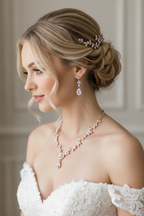 Zirkonia Blüten Schmuckset Roségold – Collier, Ohrringe & Armband mit AAA+ Zirkonia | ONDEGO®