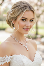 Zirkonia Blüten Schmuckset Roségold – Collier, Ohrringe & Armband mit AAA+ Zirkonia | ONDEGO®