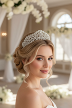 Diadem Silber – Haarschmuck mit Strass 5 cm hoch | ONDEGO®