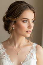 Schmuckset Gold mit Zirkonia – Halskette & Ohrringe | Brautschmuck Hochzeit Damen