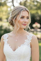 Roségold Zirkonia Schmuckset mit abnehmbarer Rückenkette – Collier, Ohrringe & Armband | ONDEGO®
