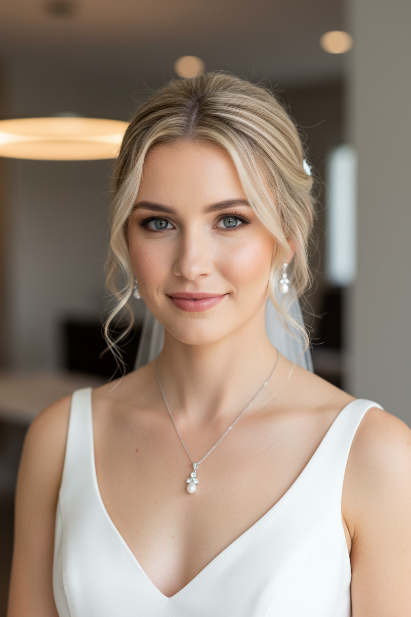 Schmuckset Silber – Perlen & Zirkonia Collier mit Ohrringen | ONDEGO®