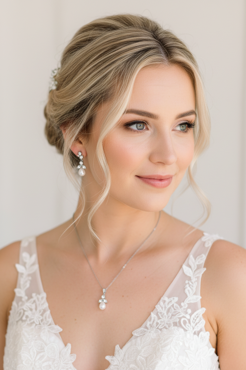 Schmuckset Silber – Perlen & Zirkonia Collier mit Ohrringen | ONDEGO®