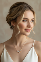 Gold Zirkonia Schmuckset mit Mini-Ohrringen – filigranes Collier | ONDEGO®