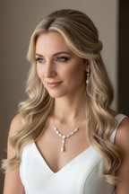 Elegantes Brautschmuck Set Gold – Zirkonia Kette & Ohrringe | ONDEGO®