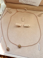 Roségold Rückenkette 2-in-1 mit Strassperle – verstellbares Collier mit Slider | ONDEGO®