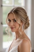 Elegante Braut Ohrringe Silber – Zirkonia 6 cm | ONDEGO®