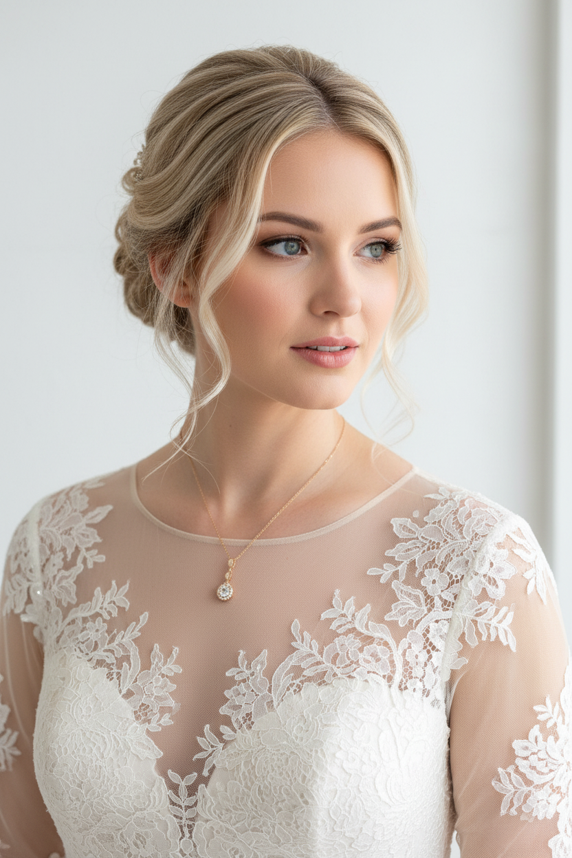 Roségold Zirkonia Schmuckset mit abnehmbarer Rückenkette – Collier, Ohrringe & Armband | ONDEGO®