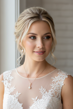 Roségold Zirkonia Schmuckset mit abnehmbarer Rückenkette – Collier, Ohrringe & Armband | ONDEGO®