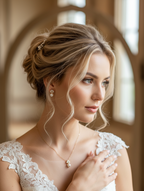 Brautschmuck Set Gold mit Perlen & Zirkonia – Halskette, Ohrringe & Armband 3-teilig
