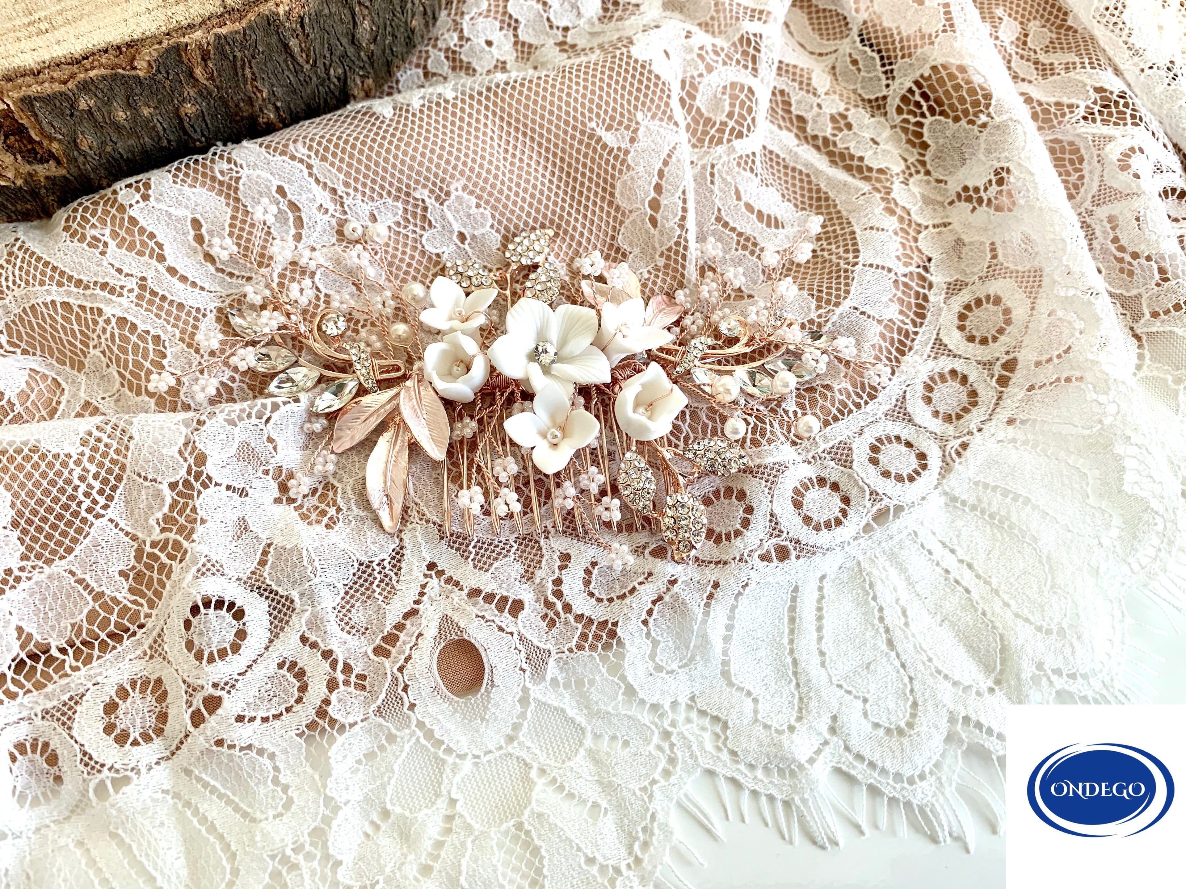 3D Haarkamm Roségold – handgefertigter Brautschmuck | ONDEGO®