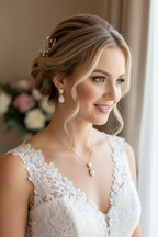 Brautschmuck Set Gold – Zirkonia Tropfen Kette, Ohrringe & Armband verstellbar | ONDEGO®