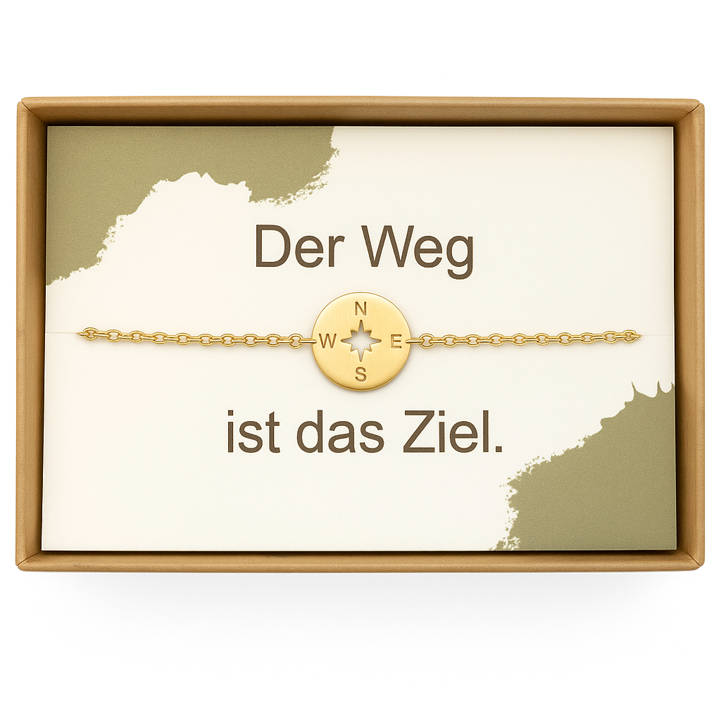 Kompass Armband – Edelstahl, verstellbar, Geschenkbox, Rosegold/Silber/Gold | ONDEGO®
