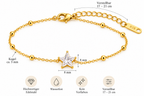 Stern Armband Freundin mit Geschenkbox & Spruchkarte – Edelstahl Gold