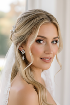 Zirkonia Tropfen Ohrringe Silber – Braut Ohrringe mit Tropfenanhänger 4 cm | Hochzeitsschmuck Damen
