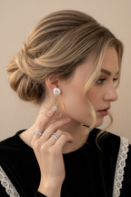 Blumen Ohrringe Gold mit Perlen – Elegante Statement Ohrhänger im Blütendesign | ONDEGO®