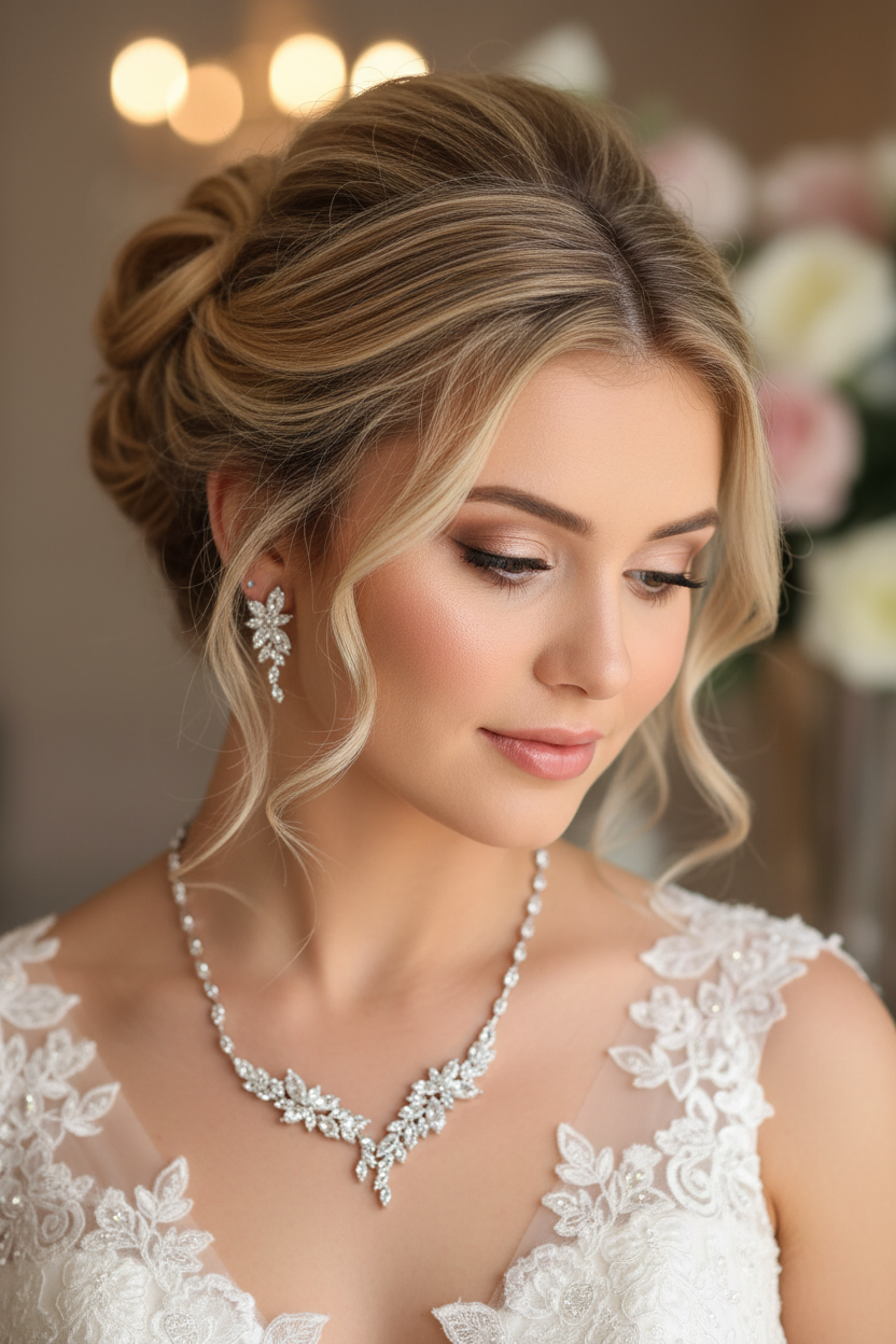 Zirkonia Schmuckset Silber – Collier & Ohrringe im eleganten Blätterdesign Brautschmuck | ONDEGO®