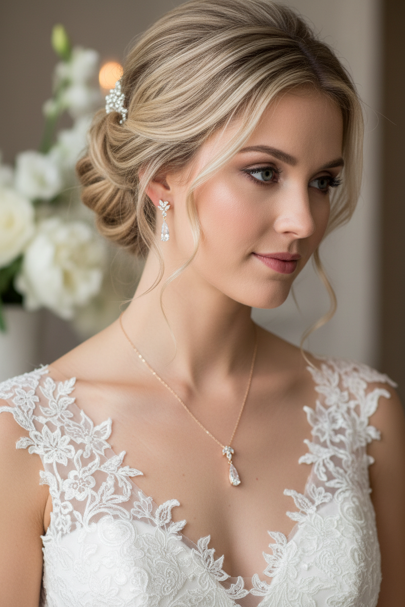 Zirkonia Schmuckset Gold – Collier & Ohrringe mit Tropfen-Design | ONDEGO®