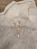 Zirkonia Schmuckset Gold – Collier & Ohrringe mit Tropfen-Design | ONDEGO®