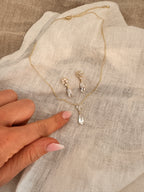 Zirkonia Schmuckset Gold – Collier & Ohrringe mit Tropfen-Design | ONDEGO®