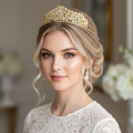 Diadem Gold – Haarschmuck mit Strass 5 cm hoch | ONDEGO®