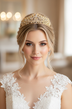 Diadem Gold – Haarschmuck mit Strass 5 cm hoch | ONDEGO®