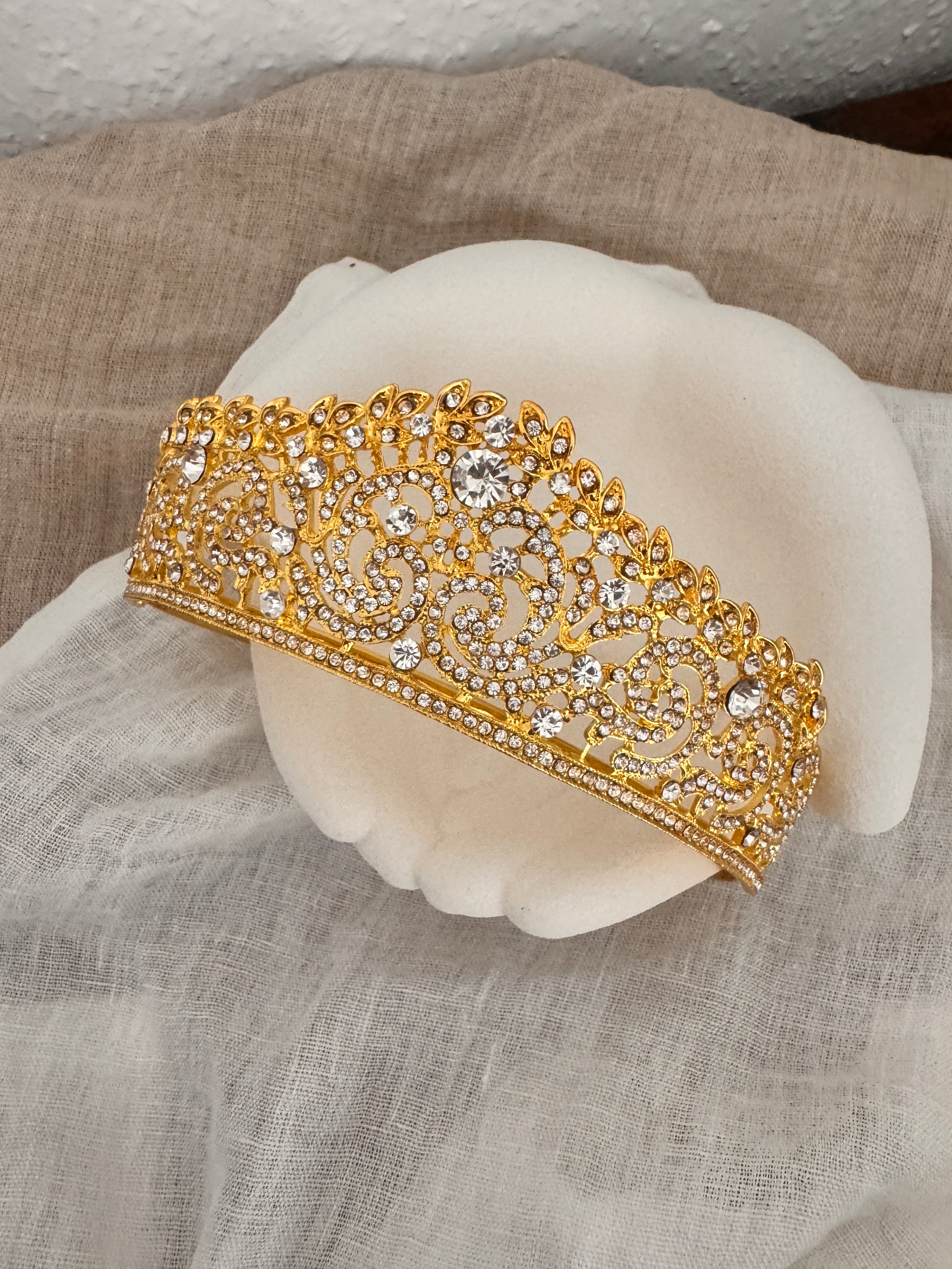 Diadem Gold – Haarschmuck mit Strass 5 cm hoch | ONDEGO®