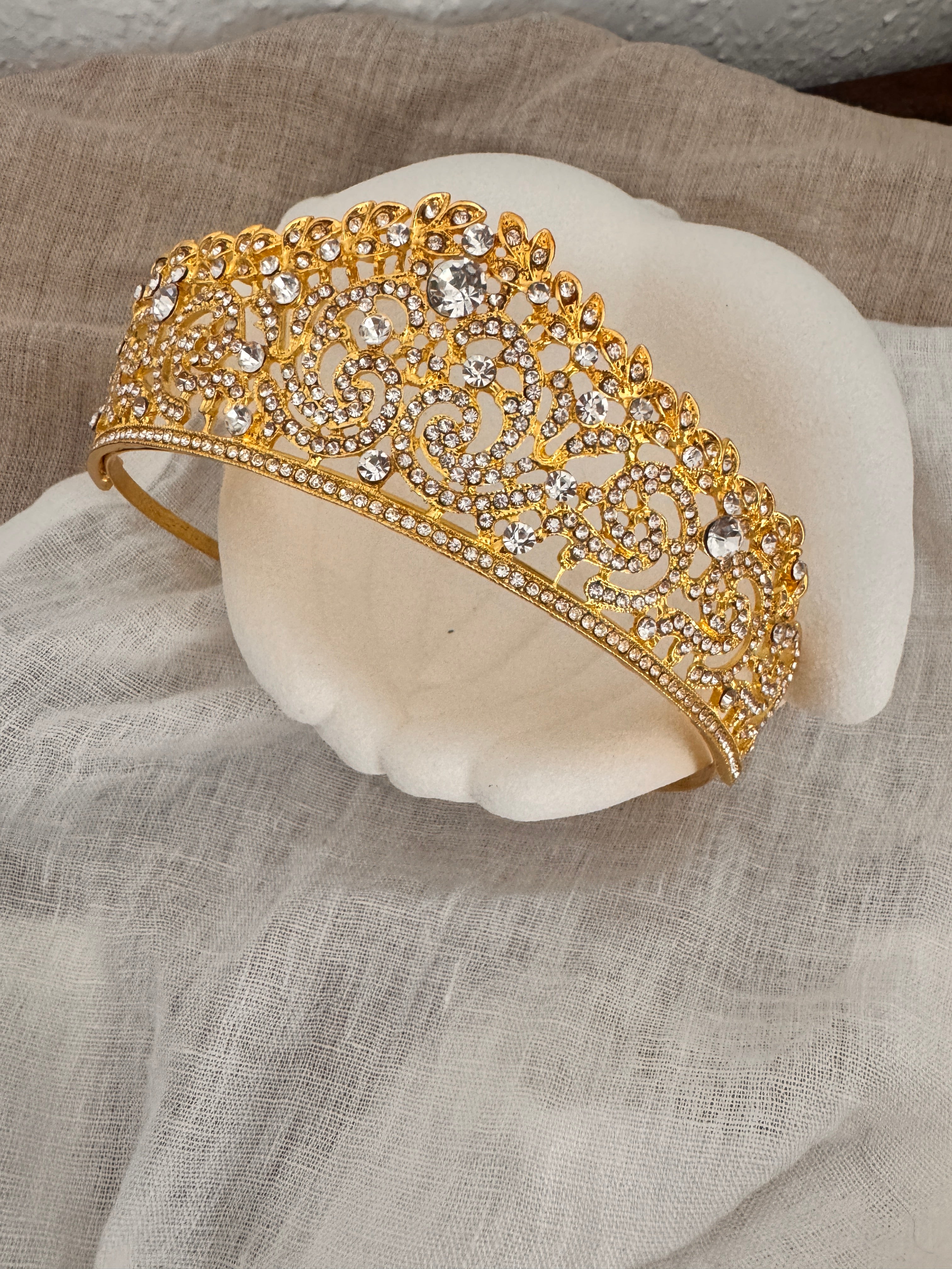 Diadem Gold – Haarschmuck mit Strass 5 cm hoch | ONDEGO®