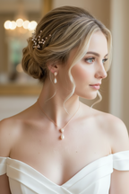 Zirkonia Perlen Schmuckset Roségold – Halskette & Ohrringe | Eleganter Brautschmuck | ONDEGO®