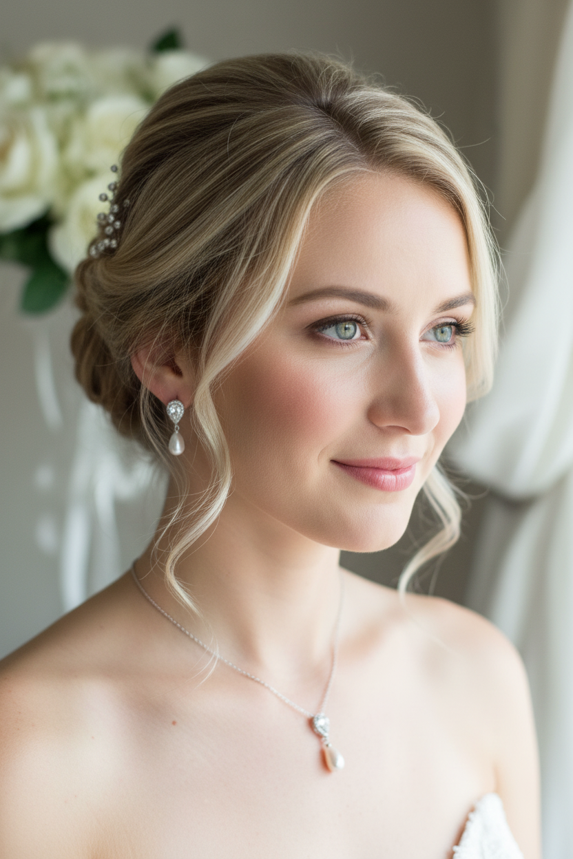 Zirkonia Perlen Schmuckset Rückenkette Silber – Brautschmuck mit abnehmbarer Rücken-Kette & Ohrringen | ONDEGO®