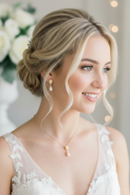 Zirkonia Perlen Schmuckset Gold mit Rückenkette – Halskette & Ohrringe | Brautschmuck | ONDEGO®