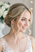 Zirkonia Perlen Schmuckset Silber – Halskette & Ohrringe mit Tropfenperle | Brautschmuck Elegant | ONDEGO®