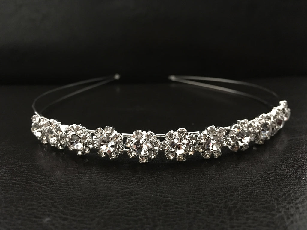 Strass Diadem Silber – Hochzeit Tiara, Braut Haarschmuck, glitzernde Krone | ONDEGO®