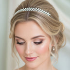 Strass Diadem Silber – Hochzeit Tiara, Braut Haarschmuck, Glitzer Krone | ONDEGO®